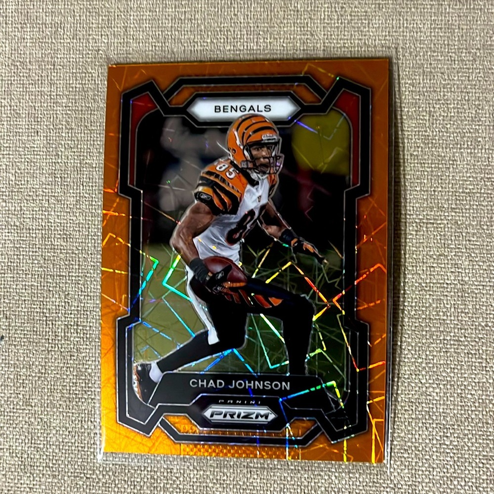 Chad Johnson 2023 Panini Prizm Football #55 Orange Lazer Cincinnati Bengals SP